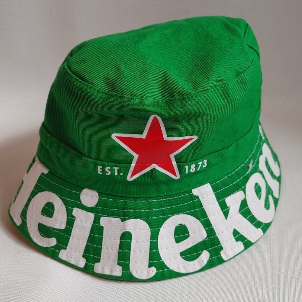 FUN Heineken BUCKET HAT Reversible Green RED Star Beer Branded Hat